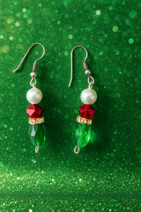 Grinchy Christmas Crystal Earrings