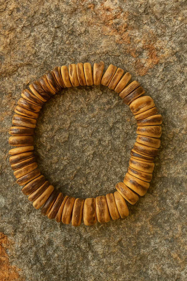 Rustic Wooden Disk Bracelet