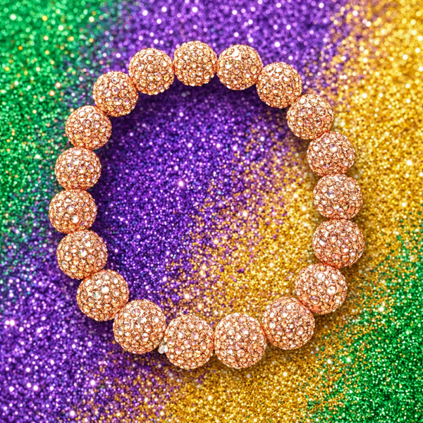 Mardi Gras Sparkle Bracelet – Gold Glam