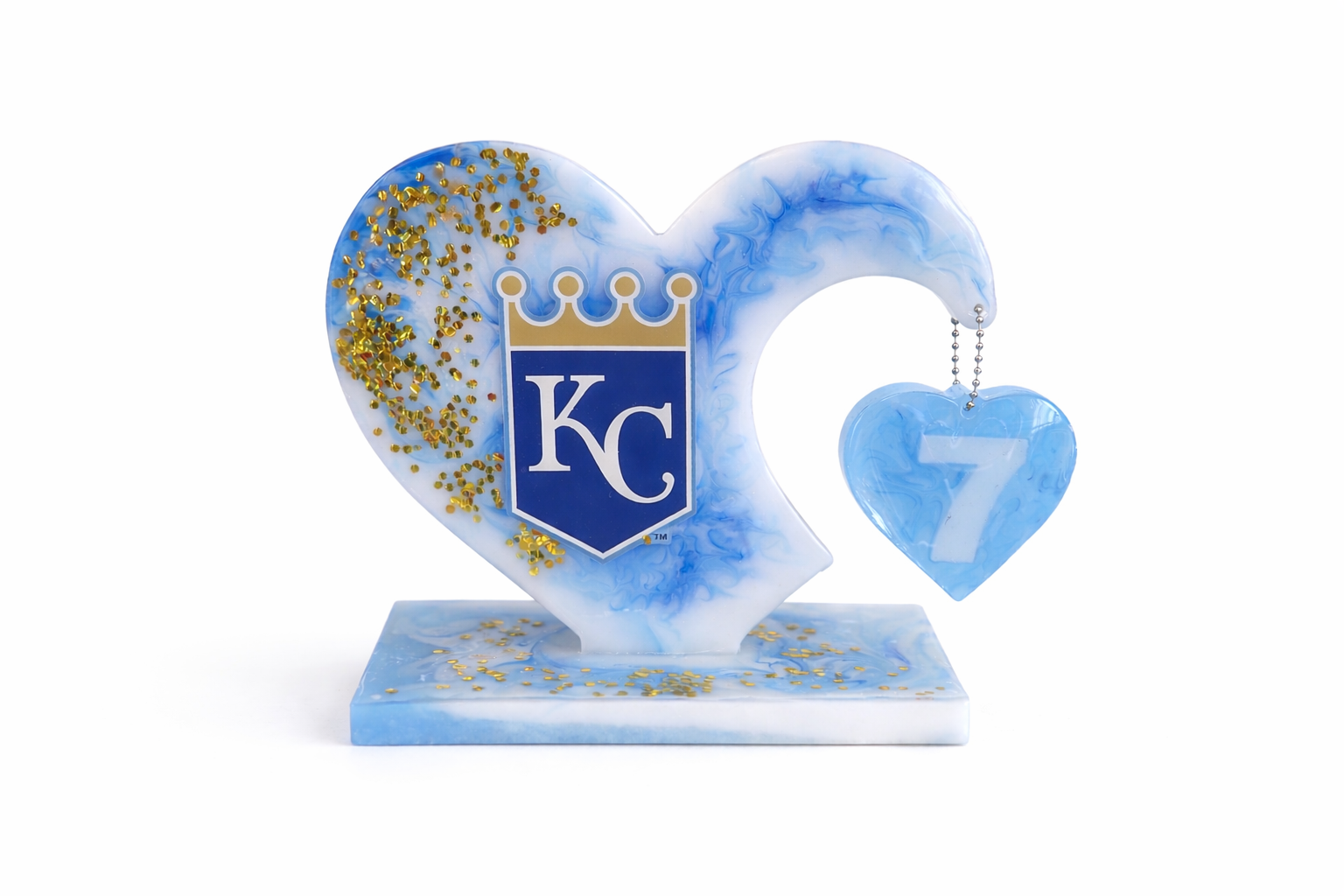 Kansas City Royals Heart Resin Decor with #7 Bobby Witt Jr. Charm