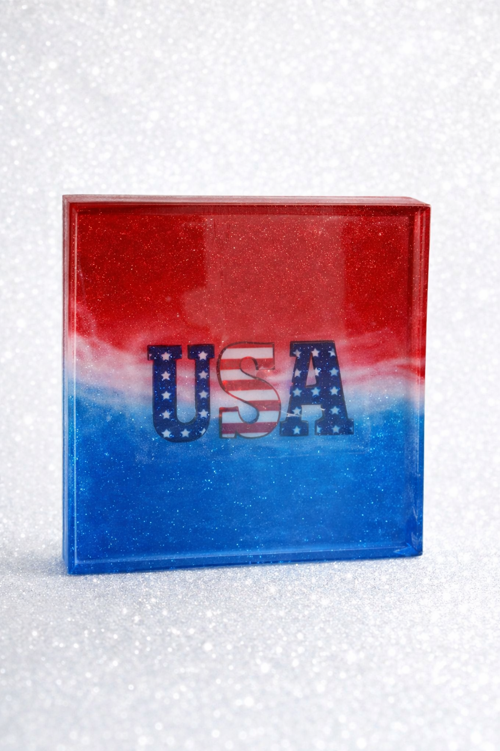 USA Patriotic Resin Coaster / Display Piece