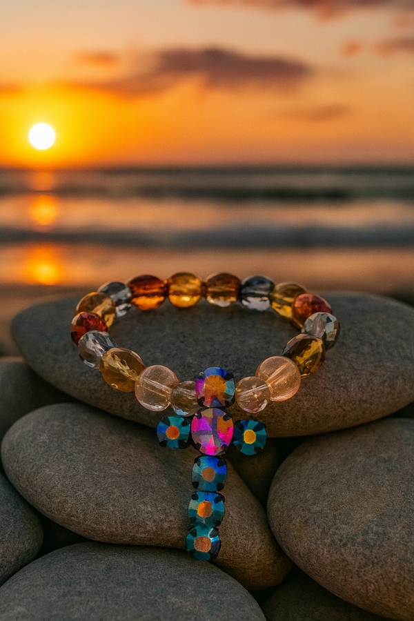 Radiant Faith Crystal Cross Bracelet