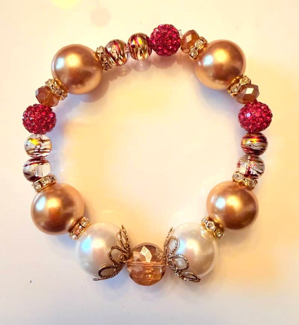 Rose Gold Elegance Bracelet with Sparkling Pink Accents