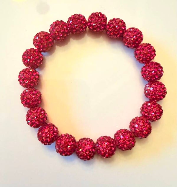 Ruby Shimmer Rhinestone Bracelet