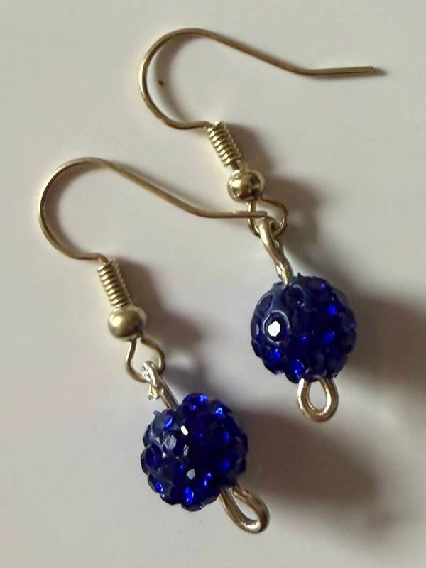 Midnight Blue Crystal Dangle Earrings