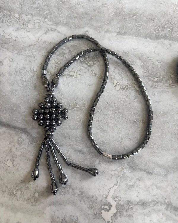Unique Hematite Beaded Necklace