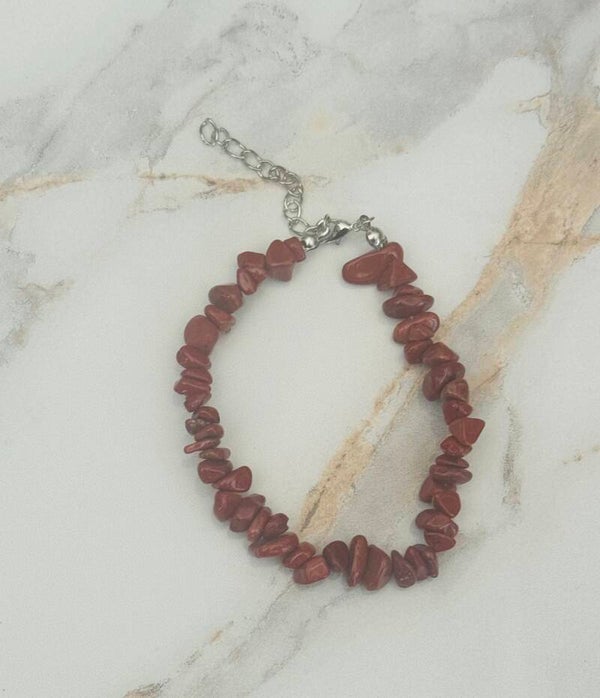 Red Jasper Chip Bead Bracelet