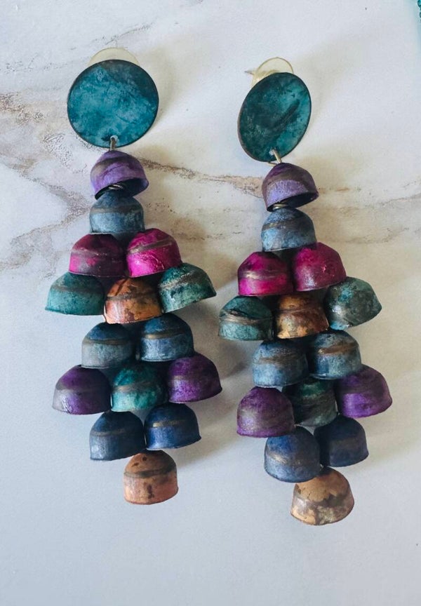 Bold Multicolor Statement Dangle Earrings
