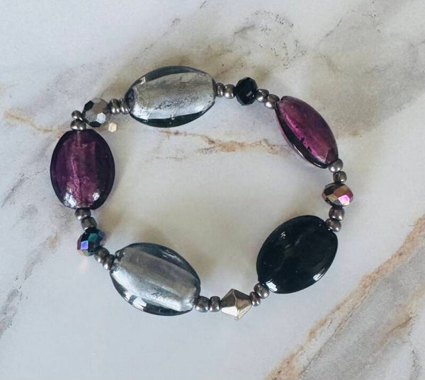 Elegant Glass Bead Stretch Bracelet