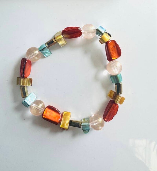 Sunset Mosaic Beaded Bracelet