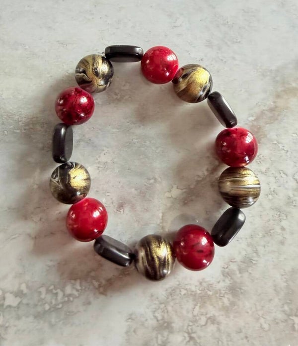 🔥 Crimson Gold Swirl Bracelet