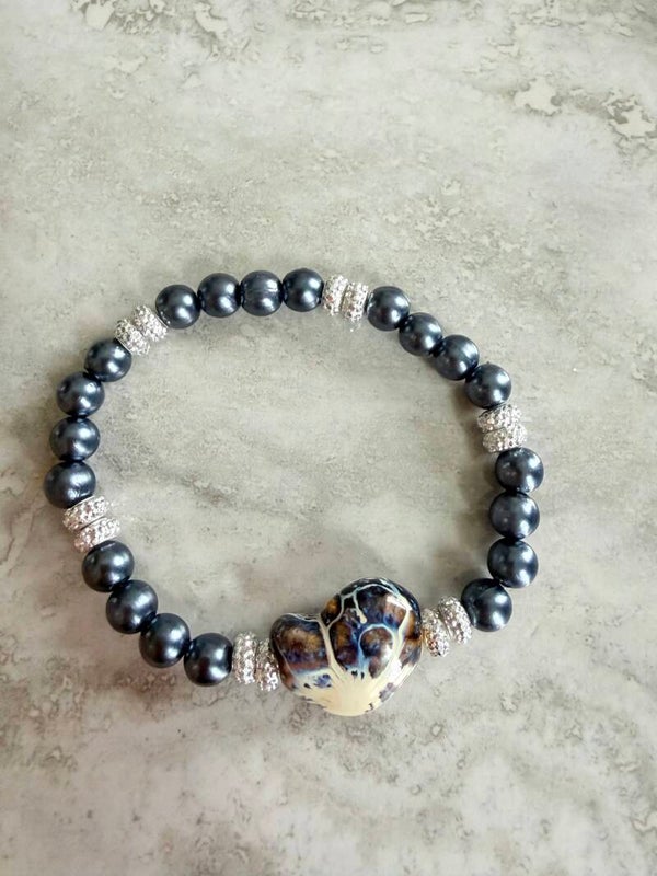 💙 Ocean Heart Beaded Bracelet 💙