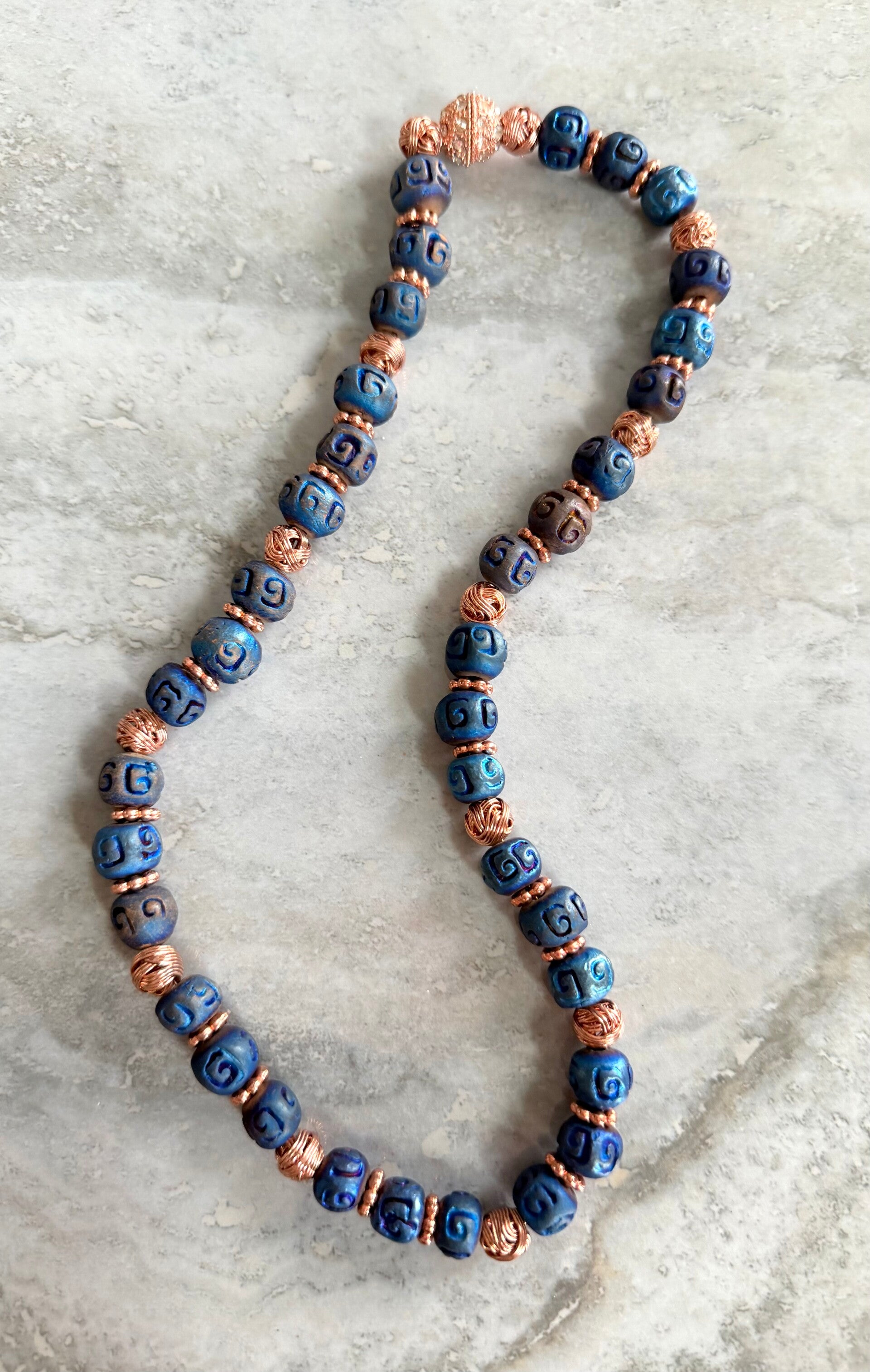 🌊 Ocean Swirl Beaded Necklace 🌊