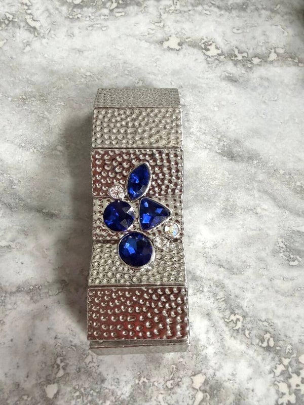 💙 Sapphire Spark Silver Cuff Bracelet