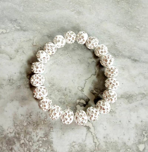 💎 Sparkle White Crystal Bead Bracelet