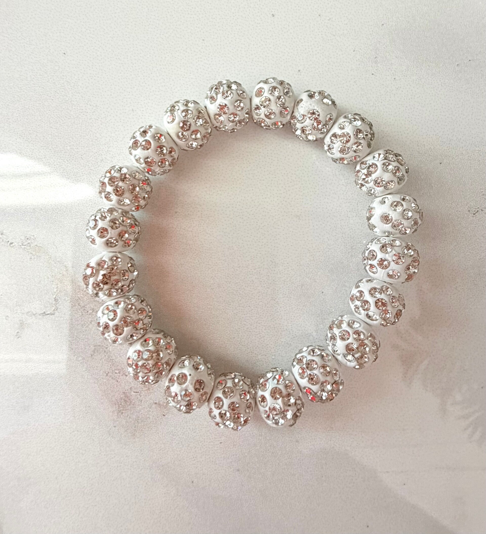 White Crystal Glam Bracelet – Radiant Sparkle in Every Bead