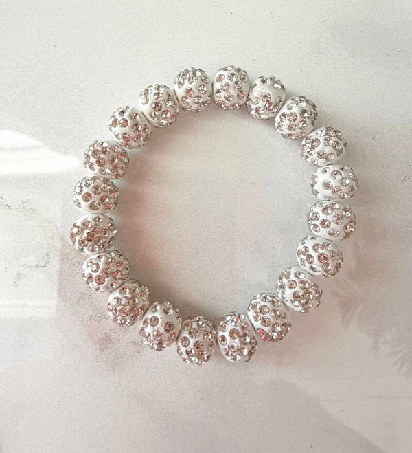 White Crystal Glam Bracelet – Radiant Sparkle in Every Bead