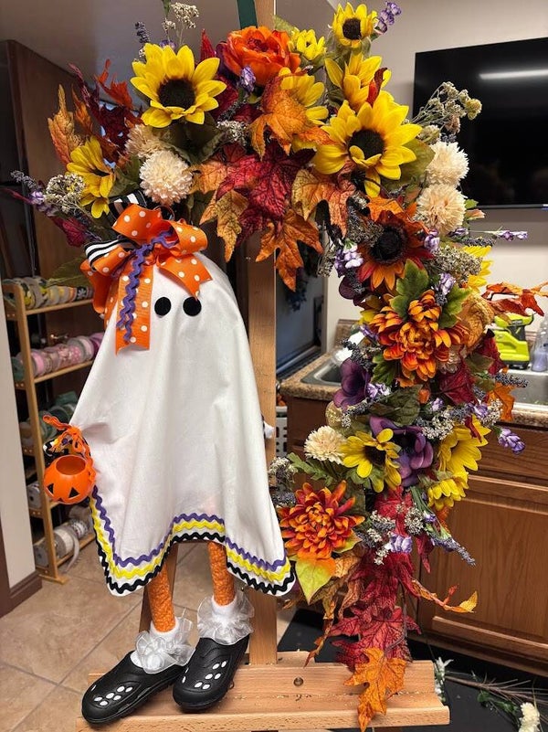 Fall Ghost Girl Wreath