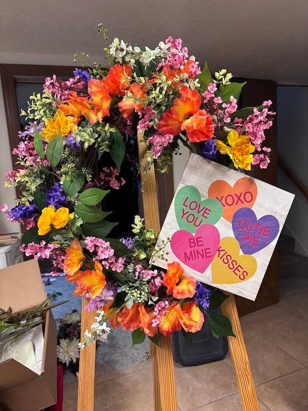 Candy Hearts Valentine Wreath