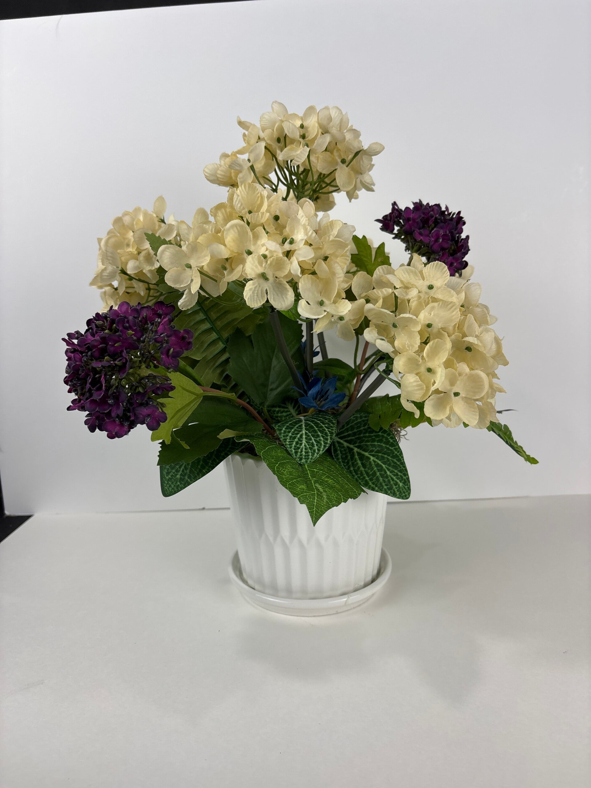 Cream & Purple Everyday Silk Floral Arrangement