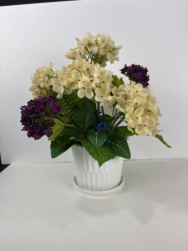 Cream & Purple Everyday Silk Floral Arrangement