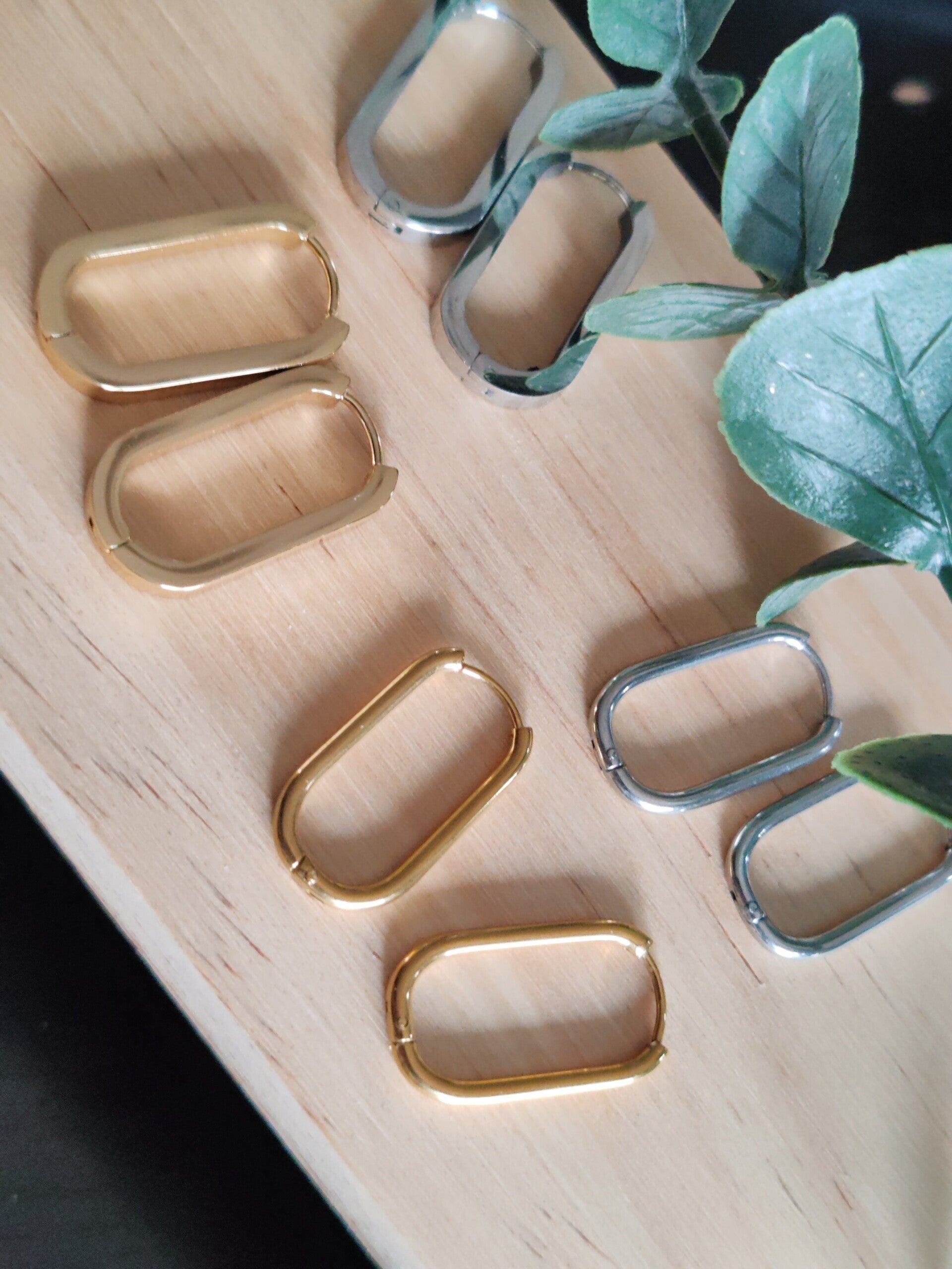 Anneaux Créoles Rectangulaires 23x13mm -