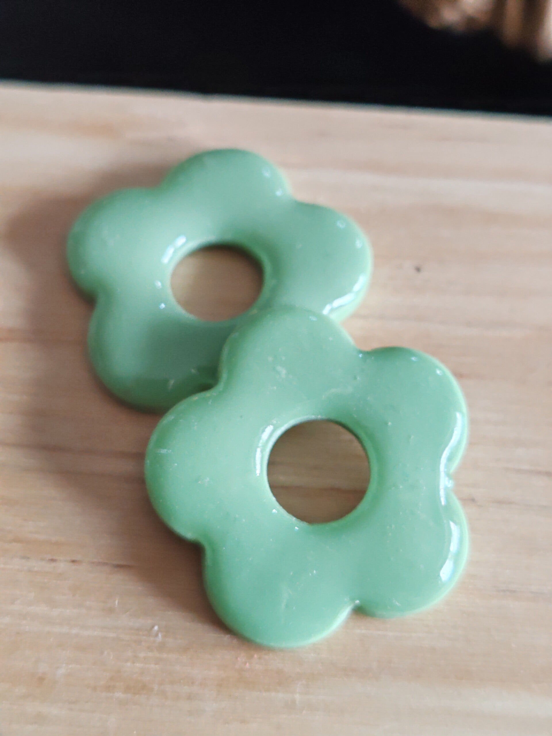 Pampilles pâte polymère vert