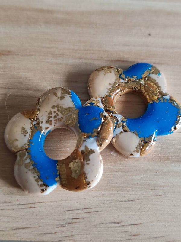 Pampilles pâte polymère d'avril bleu