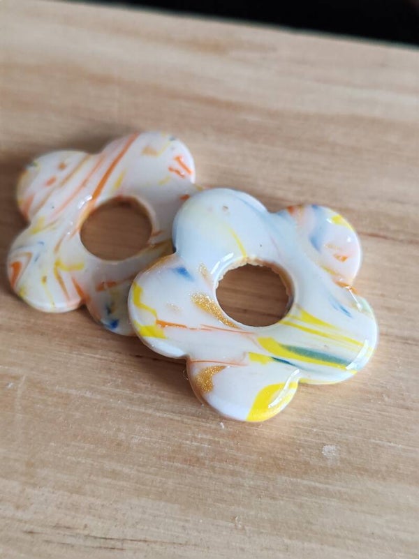 Pampilles pâte polymère mélange ton jaune orange