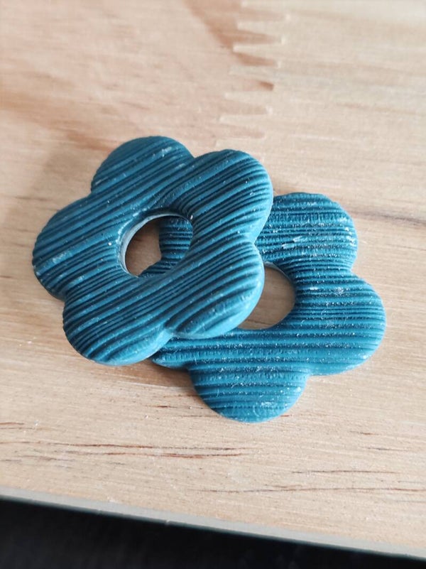 Pampilles pâte polymère bleu canard