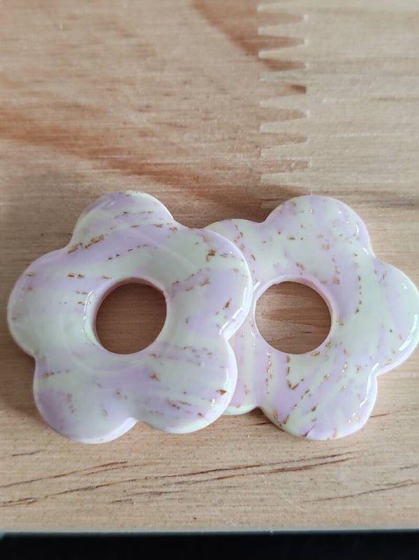 Pampilles pâte polymère vanille rose pâle