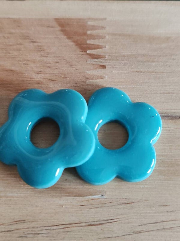 Pampilles pâte polymère vert bleu