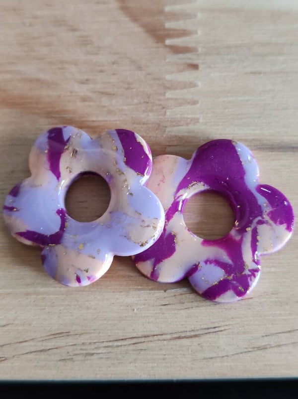 Pampilles pâte polymère ton violet