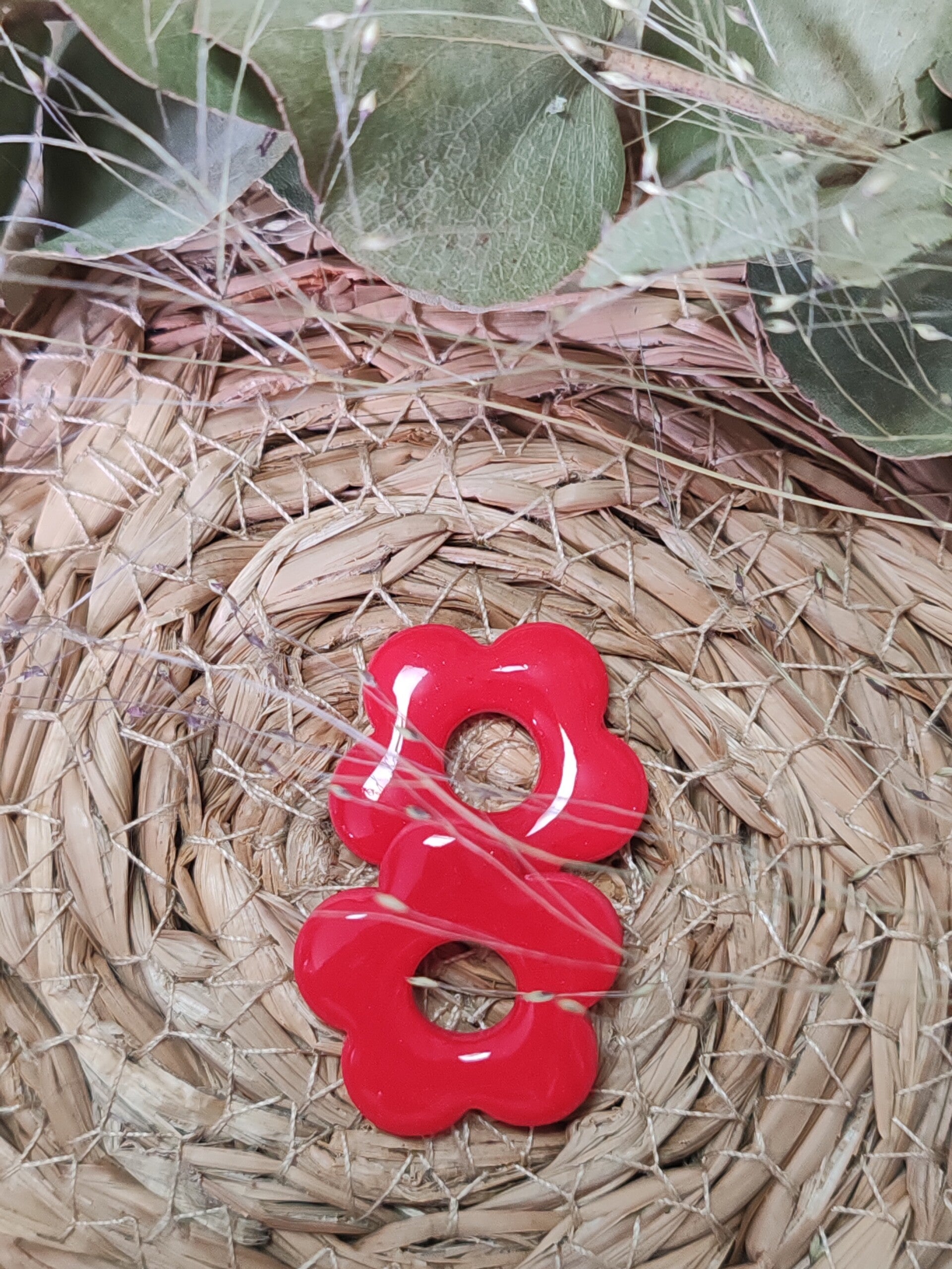 Pampilles pâte polymère rouge