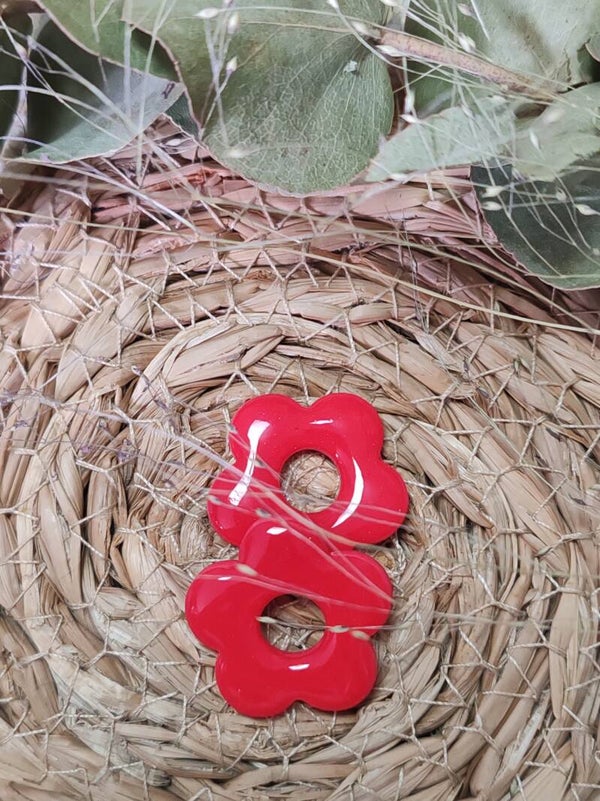 Pampilles pâte polymère rouge