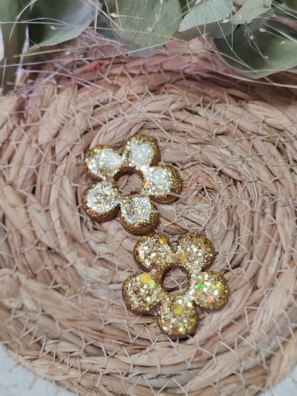 Pampilles résine pailletté