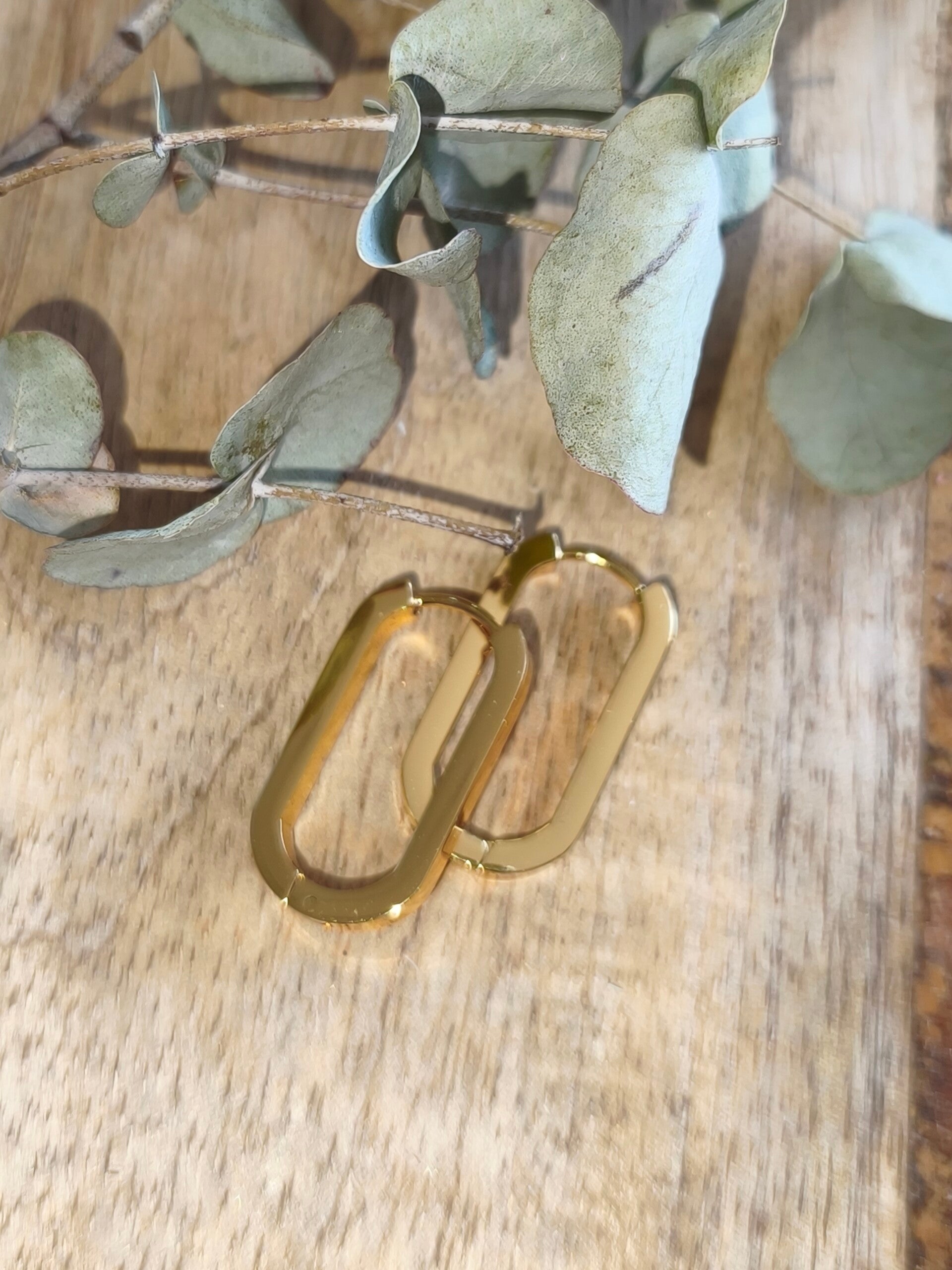 Anneaux Créoles Rectangulaires épais 23x13mm -