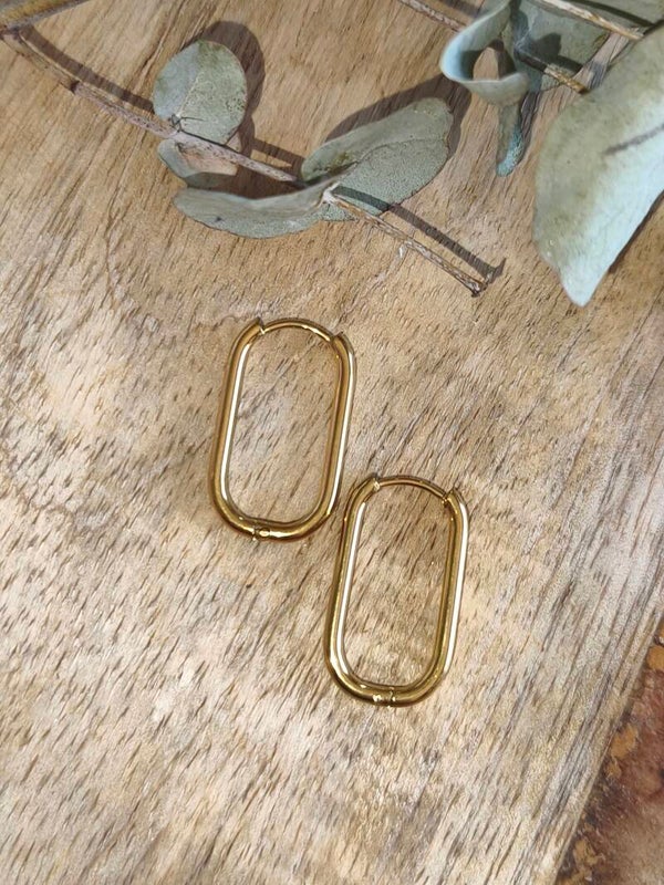 Anneaux Créoles Rectangulaires 23x13mm -