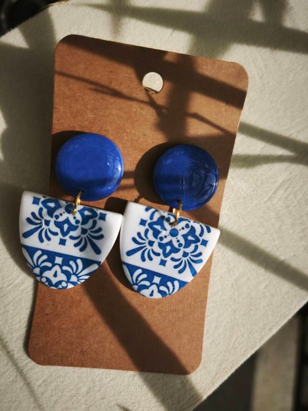 Boucles d'oreilles Bleu roi