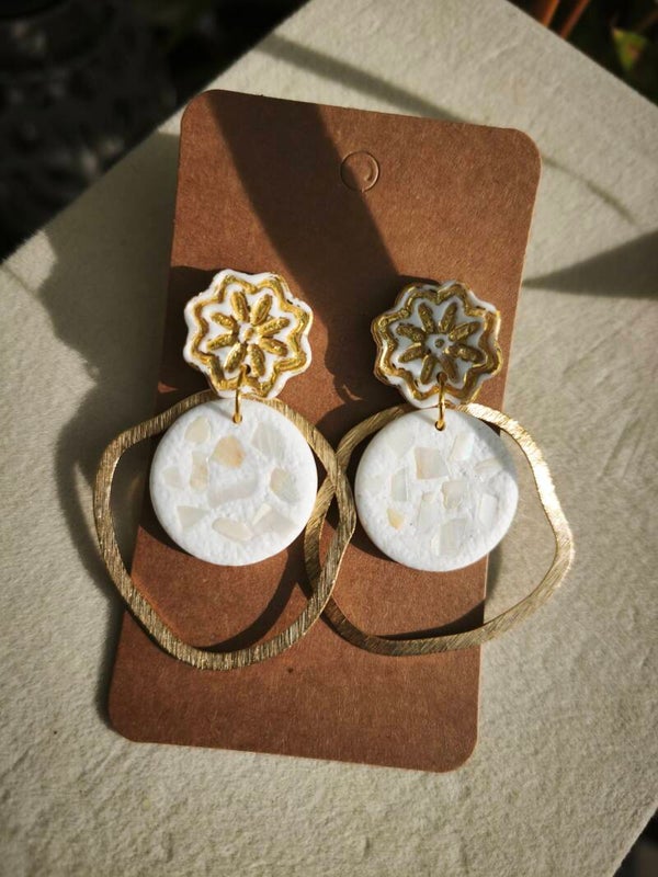 Boucles d'oreilles nacre et orq