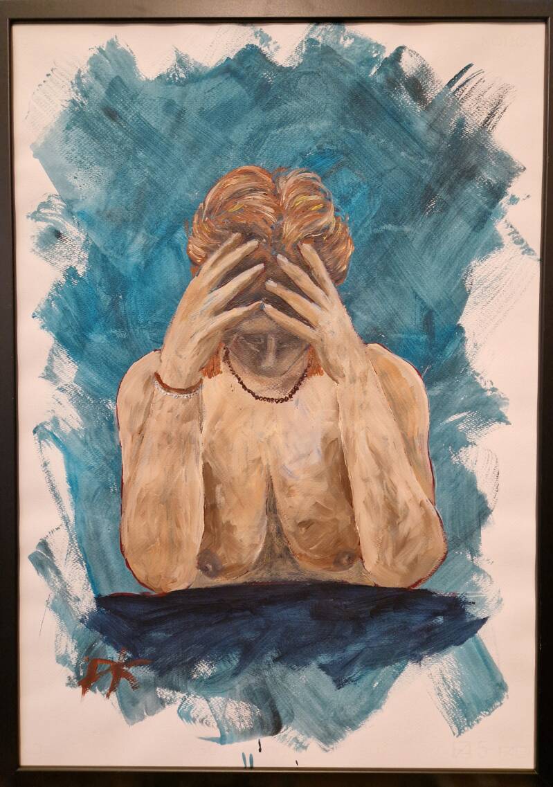 'consider f 2/2' acryl op papier 70*50