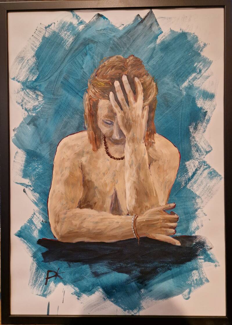 'consider f 1/2' acryl op papier 70*50