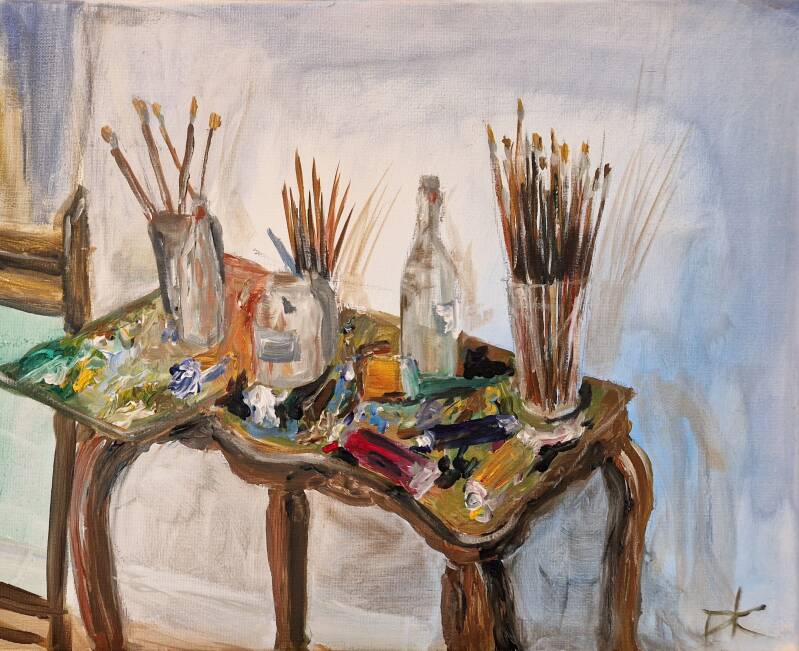 'work in progress' acryl op canvas 40*50
