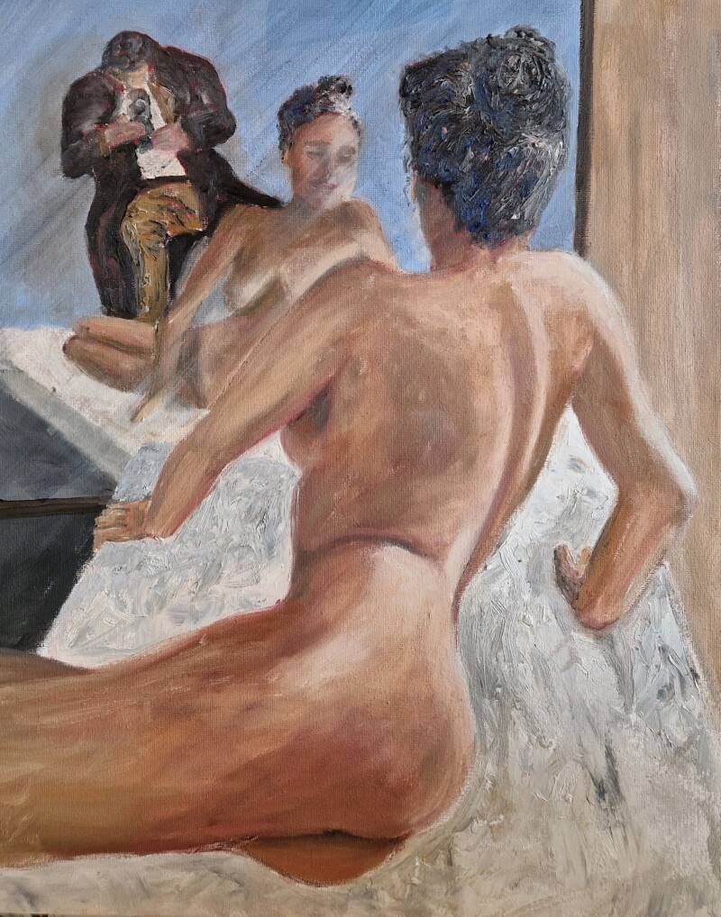 'pfoteshoot 1-2' olie op canvas 50*40