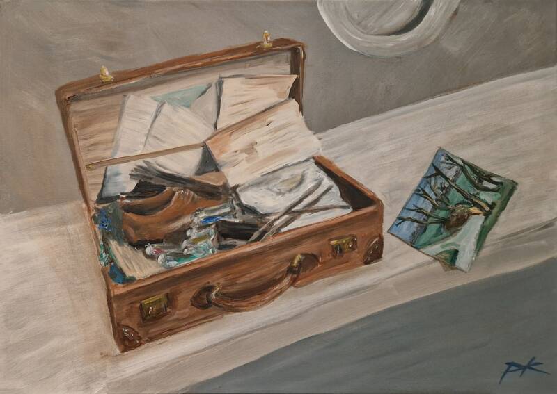 'travel' 1-2 acryl op canvas 70*50