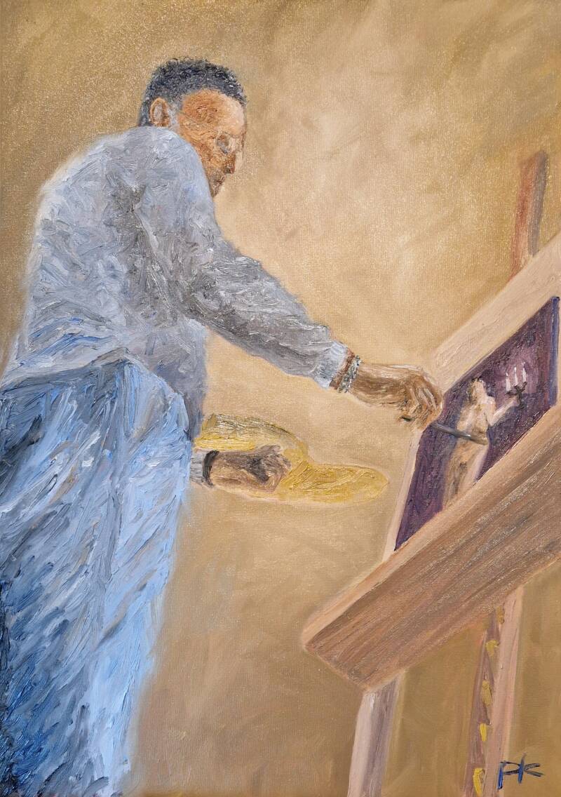 'work in progress' olie op canvas 70*50