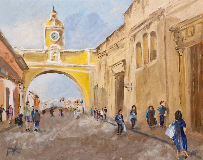 'arco de Santa Catalia' acryl op canvas 50*40