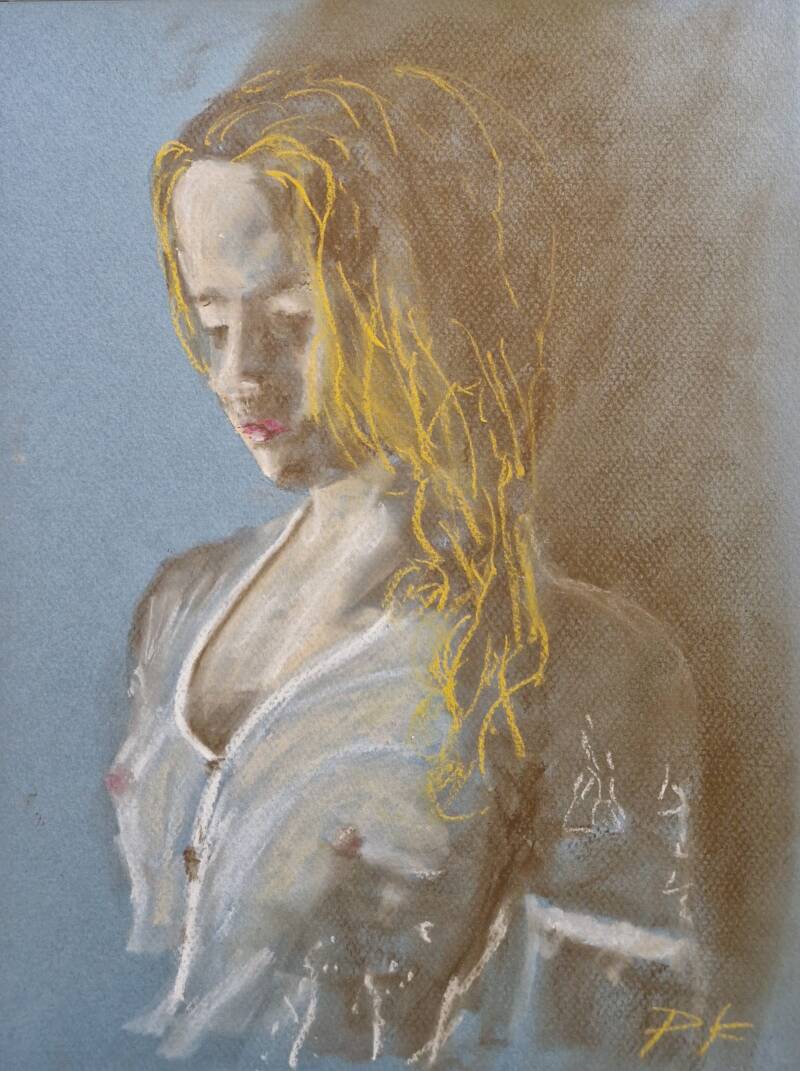 'just a girl 1' conté op papir 24*30