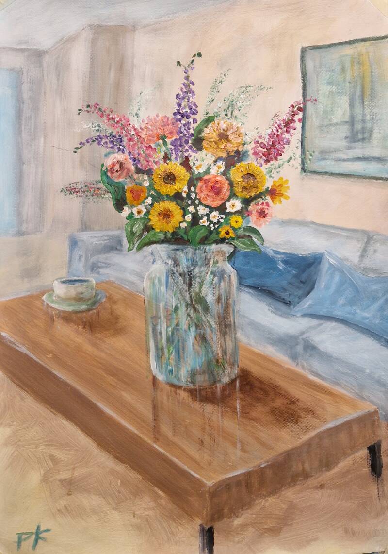 'summer bouquet' acryl op papier 70*50