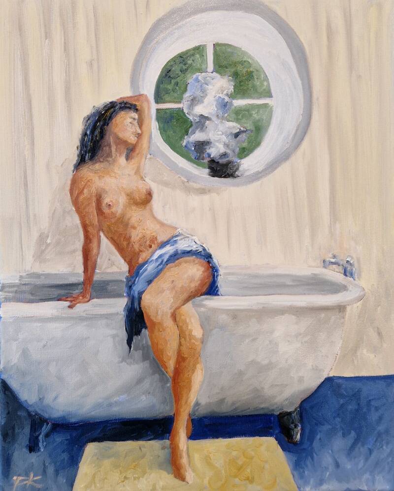 'morning ritual' olie op canvas 50*40